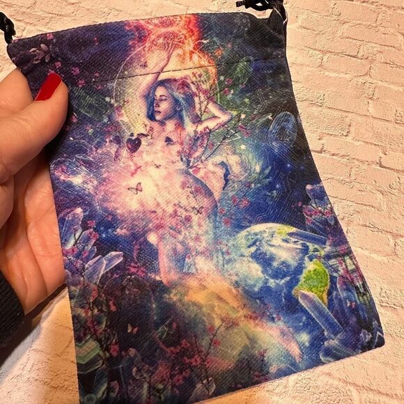 Shining Goddess Tarot And Oracle Cards Drawstring Bag - Picture 4 of 4
